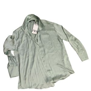 Silk Zara oversized button up